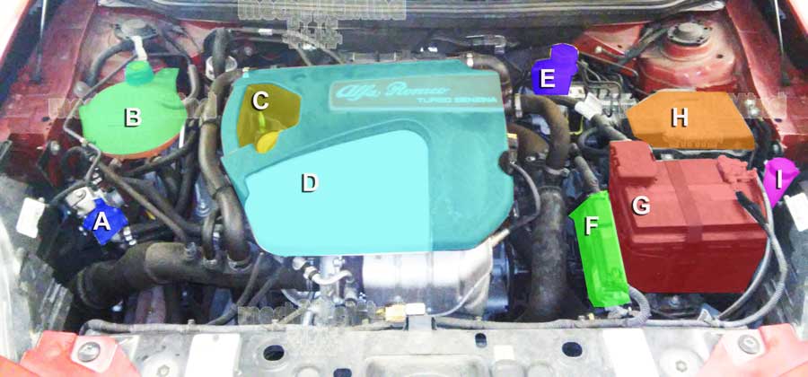 Figura 2: Infografica vano motore Alfaromeo Giulietta Turbo
